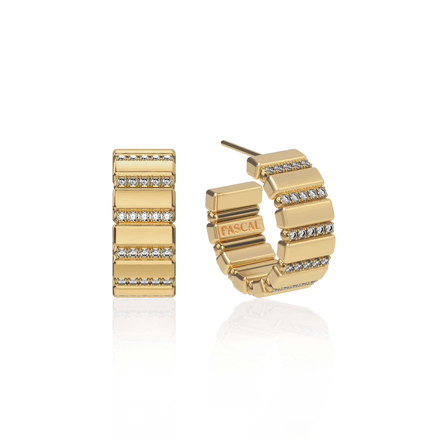 'Parthènope' Diamond Hoop Earrings