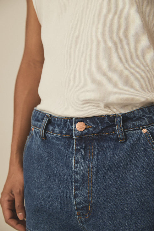 DOUBLE KNEE DENIM - BLUE