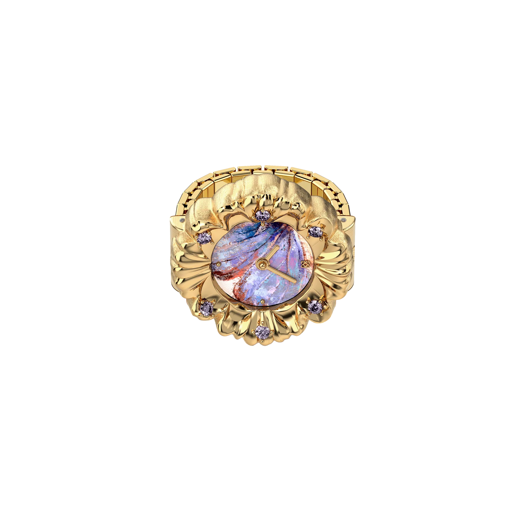 Baroque Watch Ring - Mauve