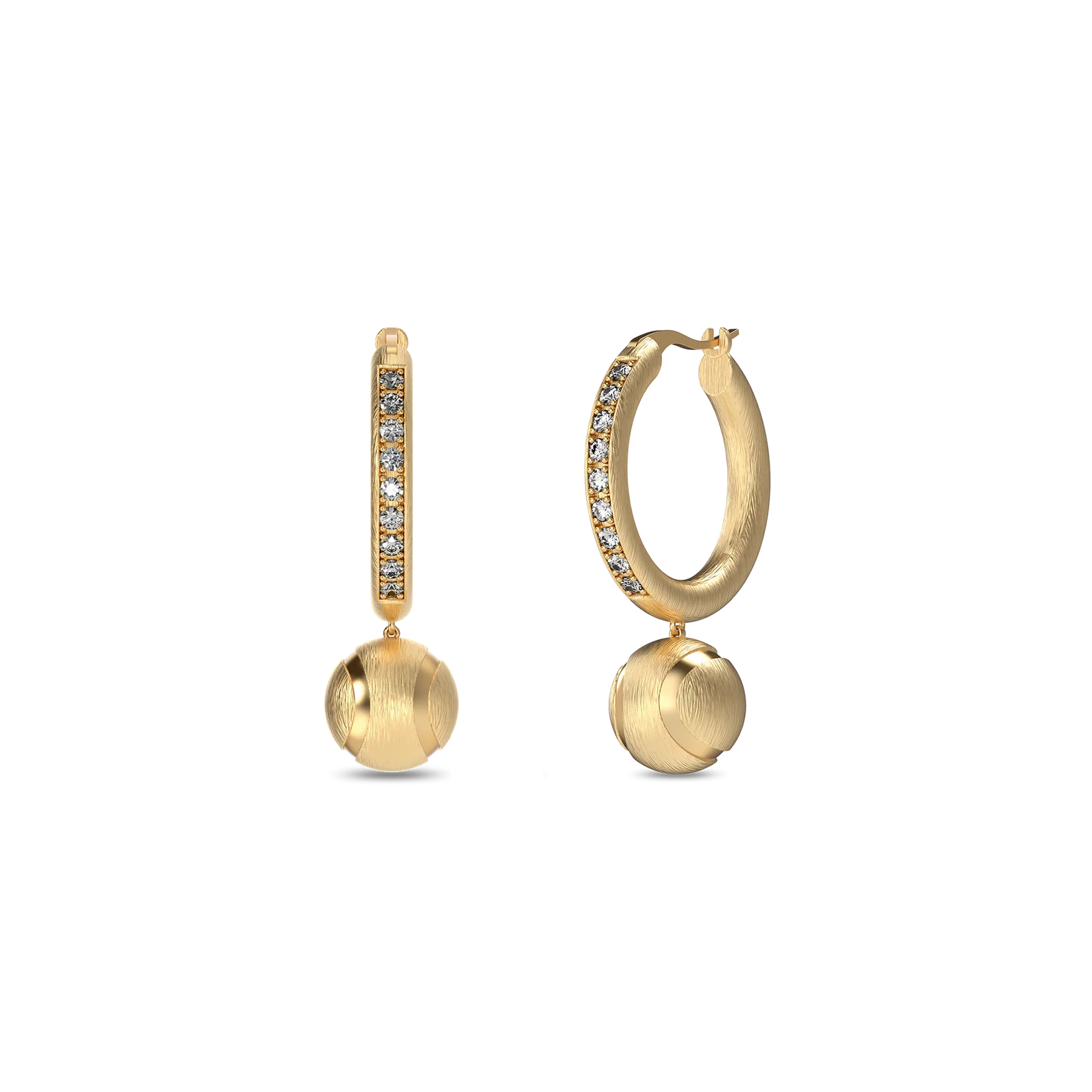 'The Tennis' Ball Hoop Earring, White Diamond Pavé