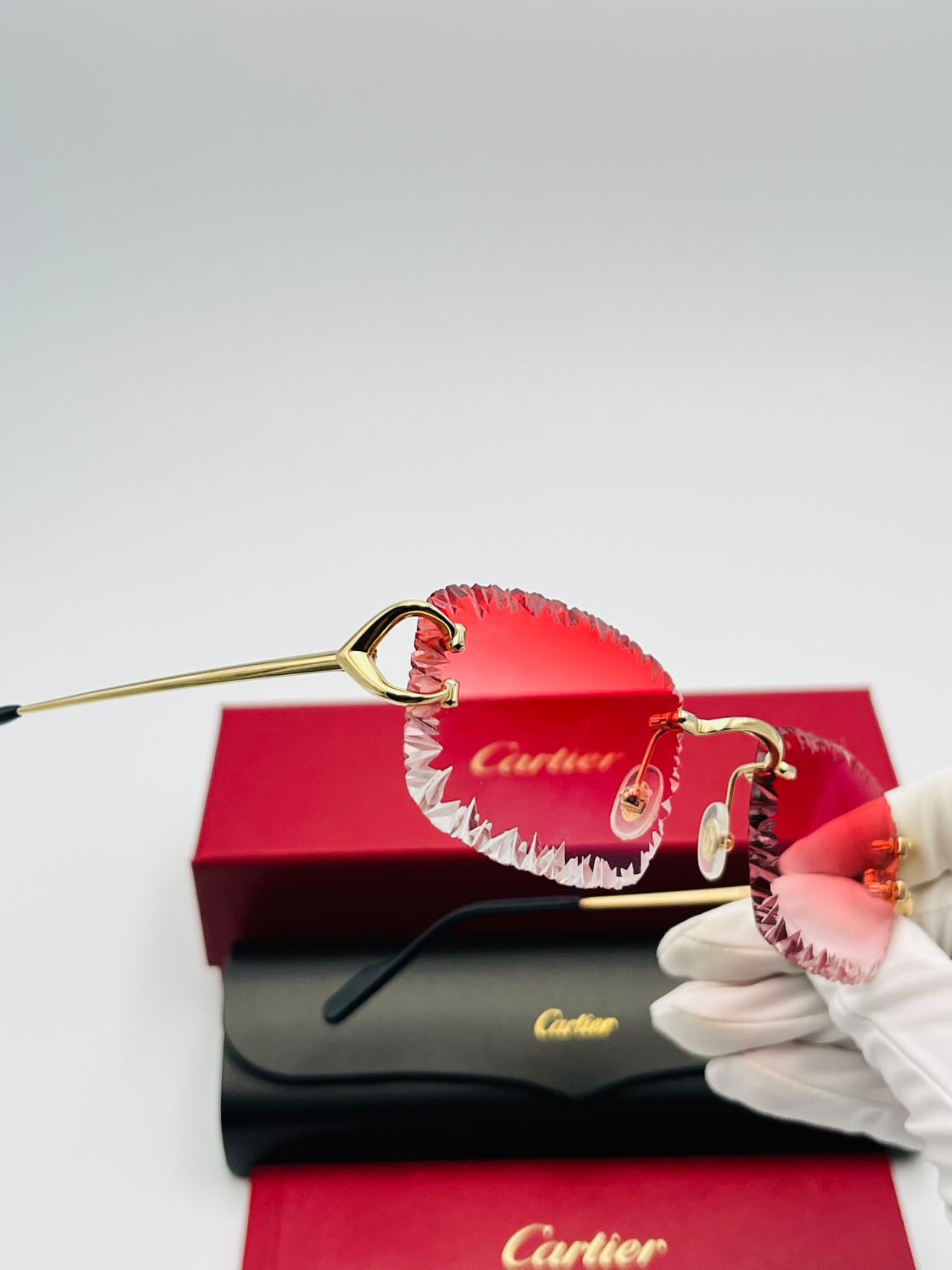 Cartier Signature C - Diamond Facet Cut - Red