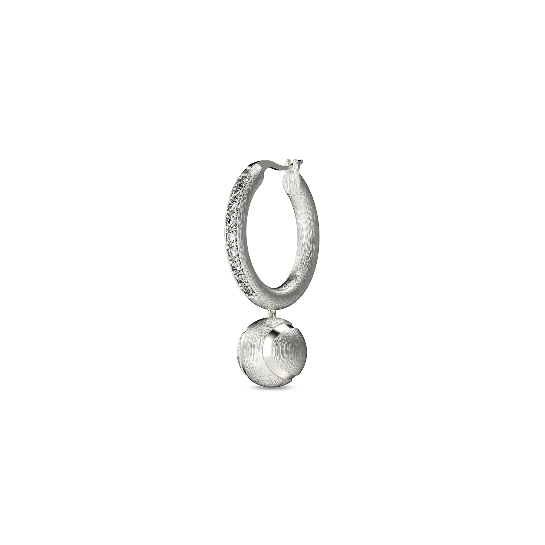 'The Tennis' Hoop Earrings, White Diamond