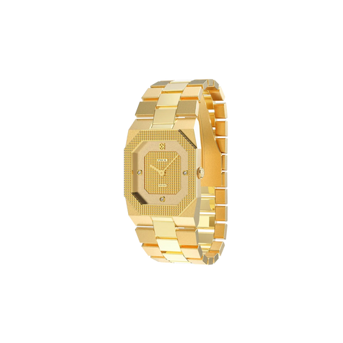 Octagonal Clou de Paris Diamond Watch - Golden Spring
