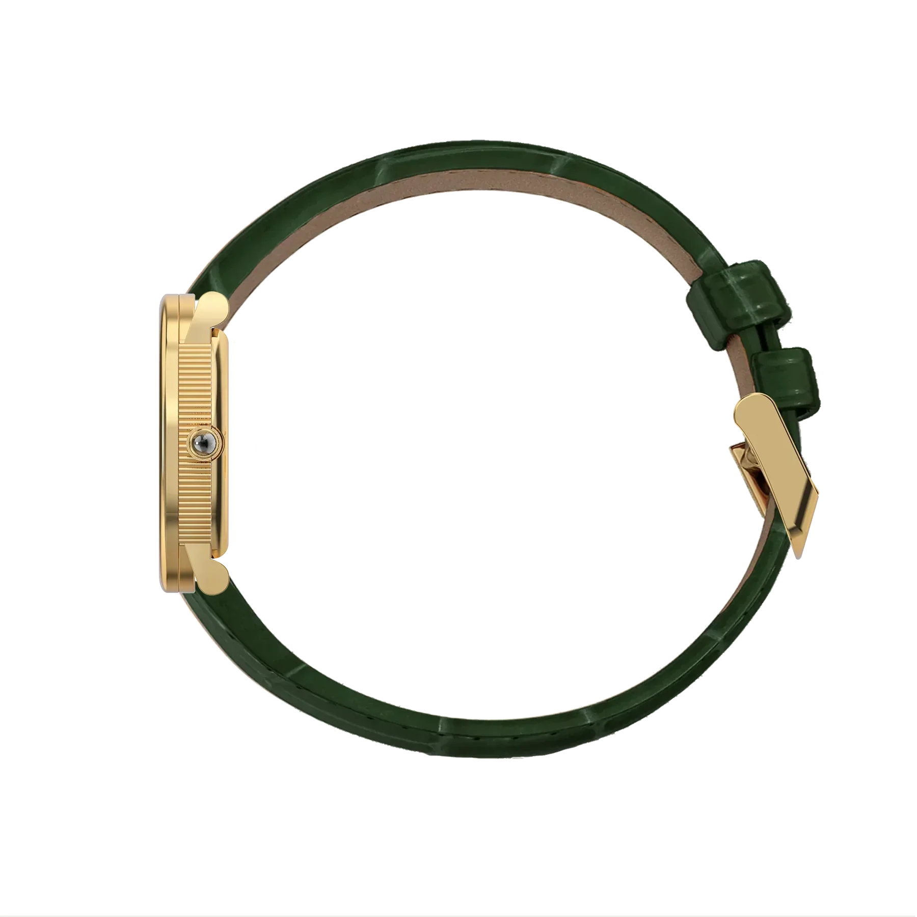 Oval Bubble Diamond Watch - Lush Green