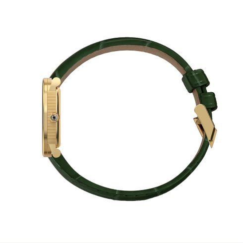 Oval Bubble Diamond Watch - Lush Green