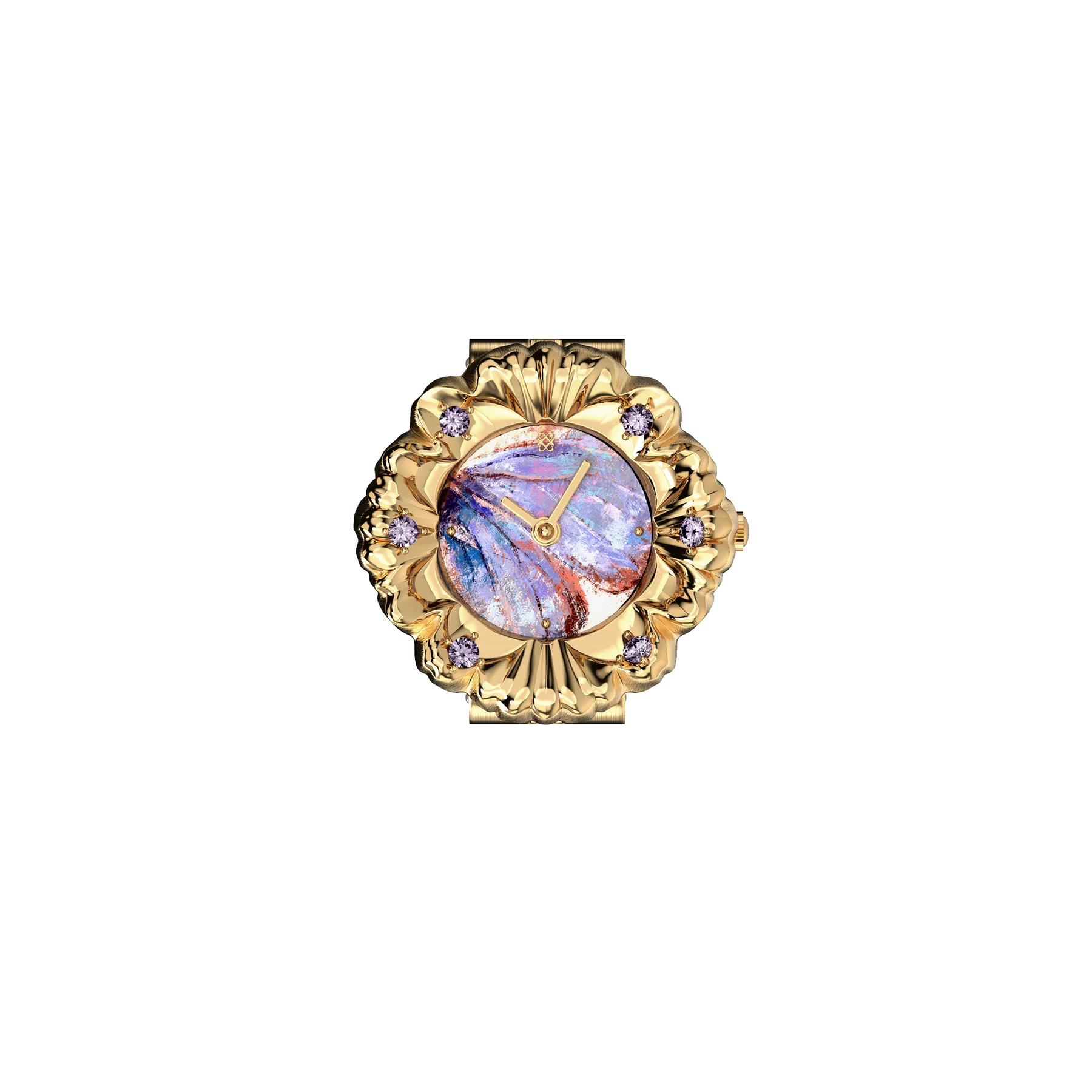 Baroque Watch Ring - Mauve