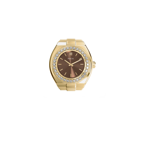Luxe Classic Diamond Watch Ring - Cocoa