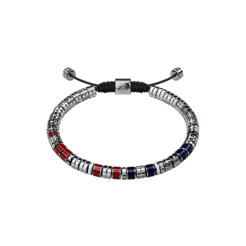 Bracelet - EV - Silver - Red & Blue