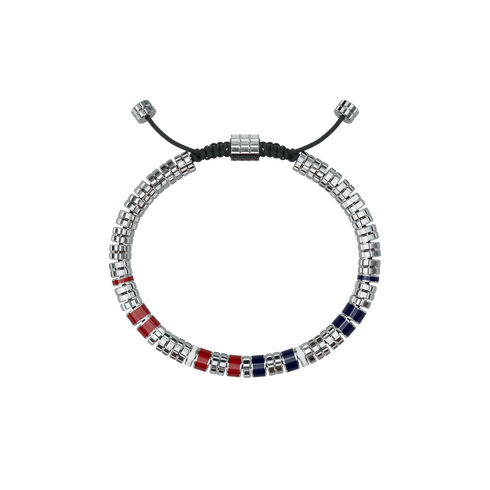 Bracelet - EV - Silver - Red & Blue
