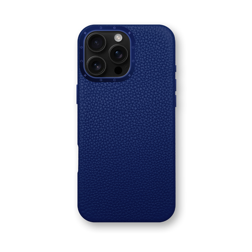 iPhone Case 16 / Full-Grain Leather - Deep Blue