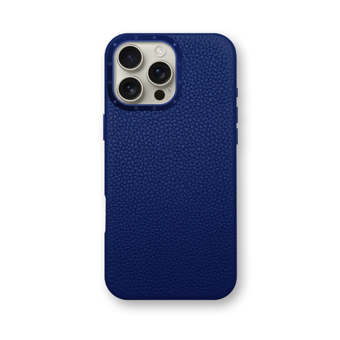 iPhone Case 16 / Full-Grain Leather - Deep Blue