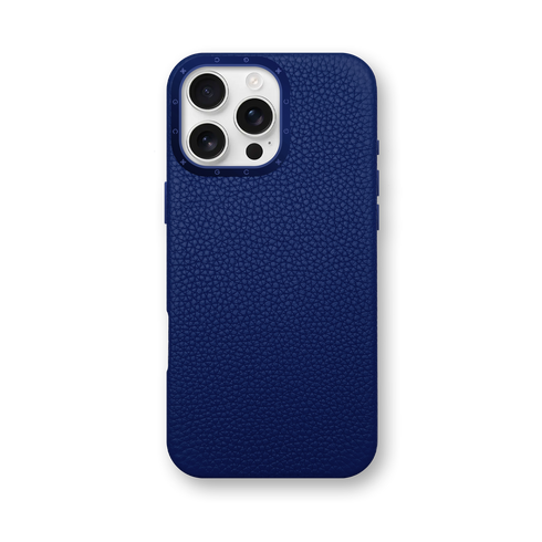 iPhone Case 16 / Full-Grain Leather - Deep Blue
