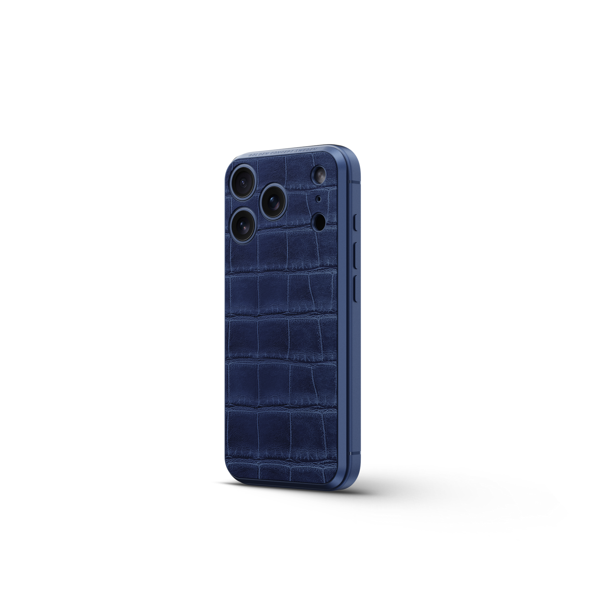 iPhone Case 17 / Magnetic Shield - Croco Embossed - Midnight Blue