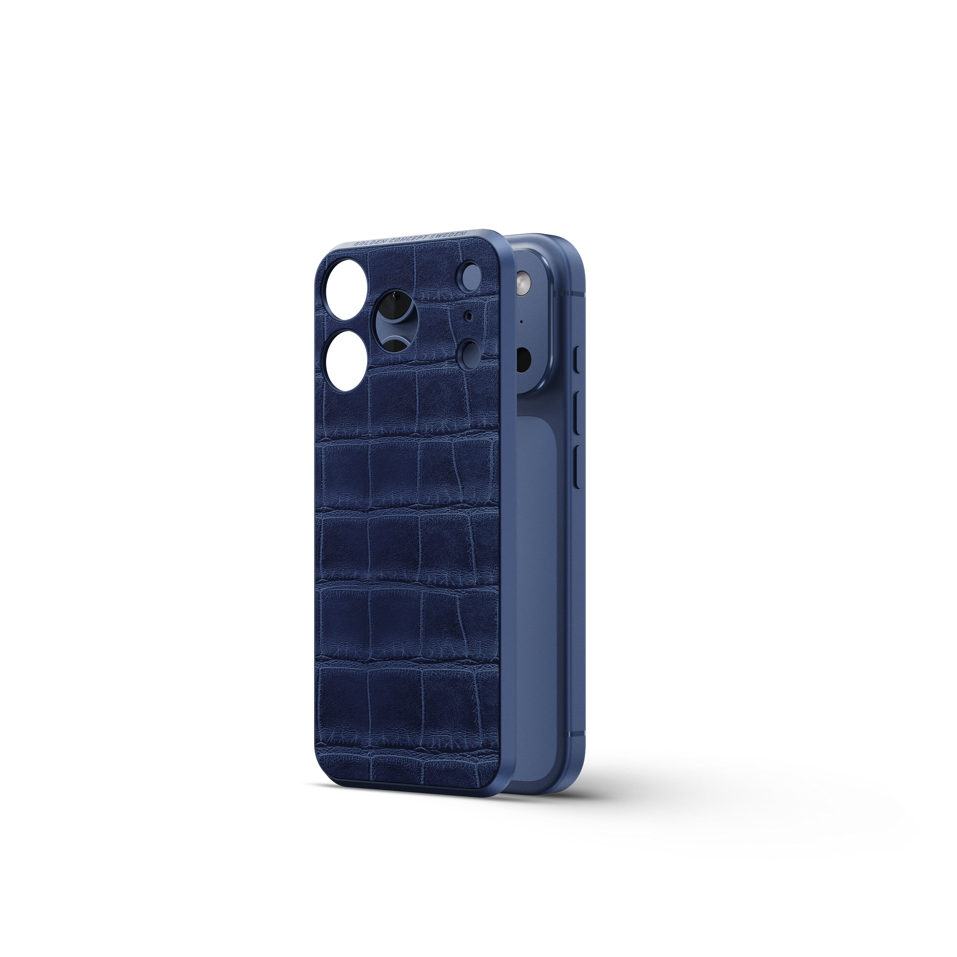iPhone Case 17 / Magnetic Shield - Croco Embossed - Midnight Blue