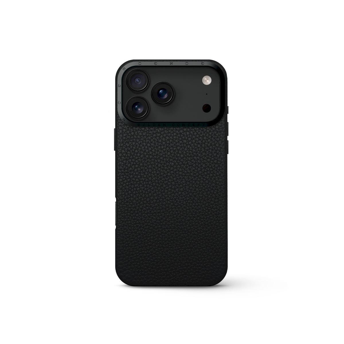 Black Leather Case for iPhone 17 Pro, Pro Max & Air | GOLDEN
