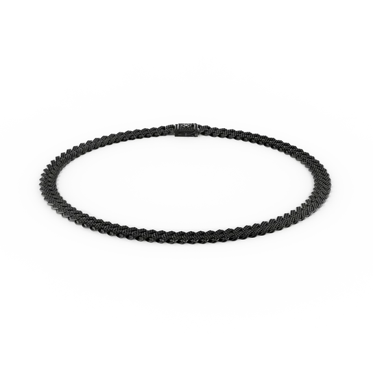 Necklace - Cuban Iced - Black