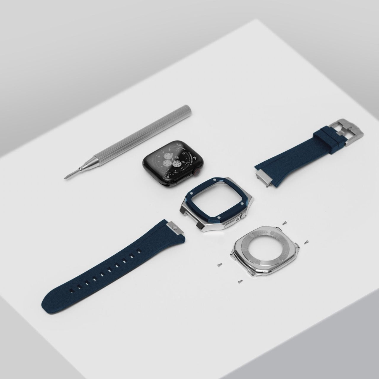 Apple Watch Case - SP44 - Silver / Blue