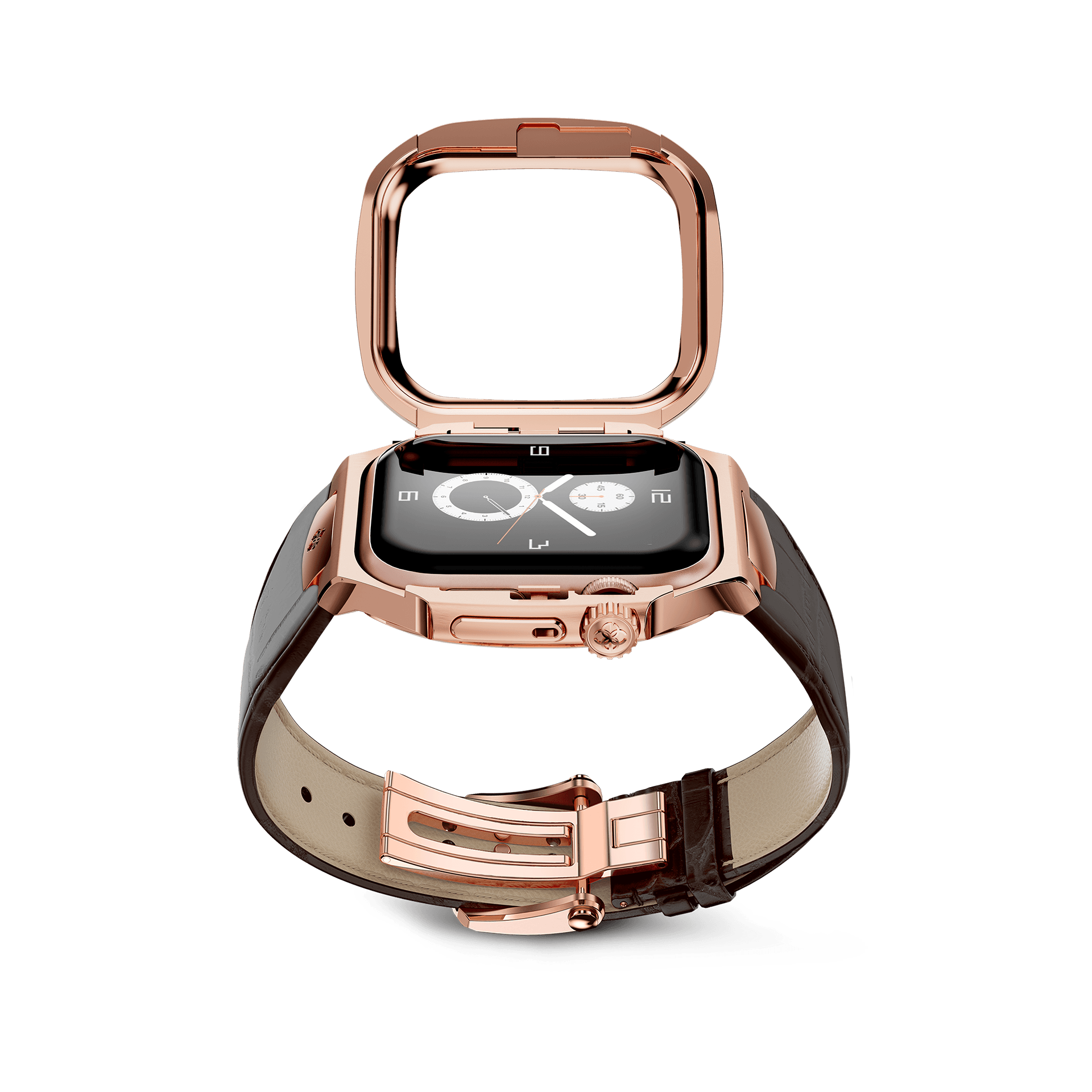 Apple Watch Case - ROL45 - Rose Gold / Brown