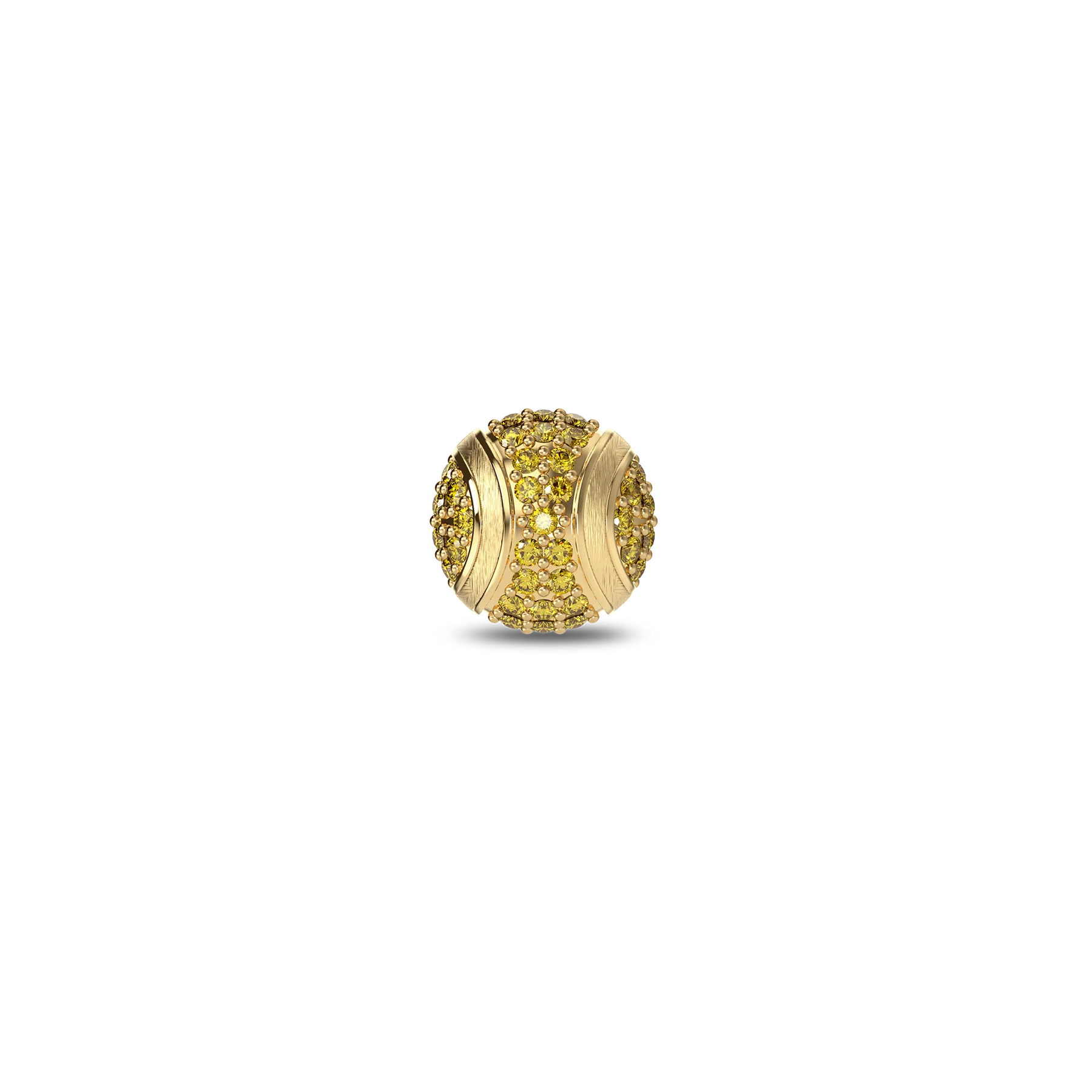 'The Tennis' Ball Brooch, Yellow Diamond Pavé