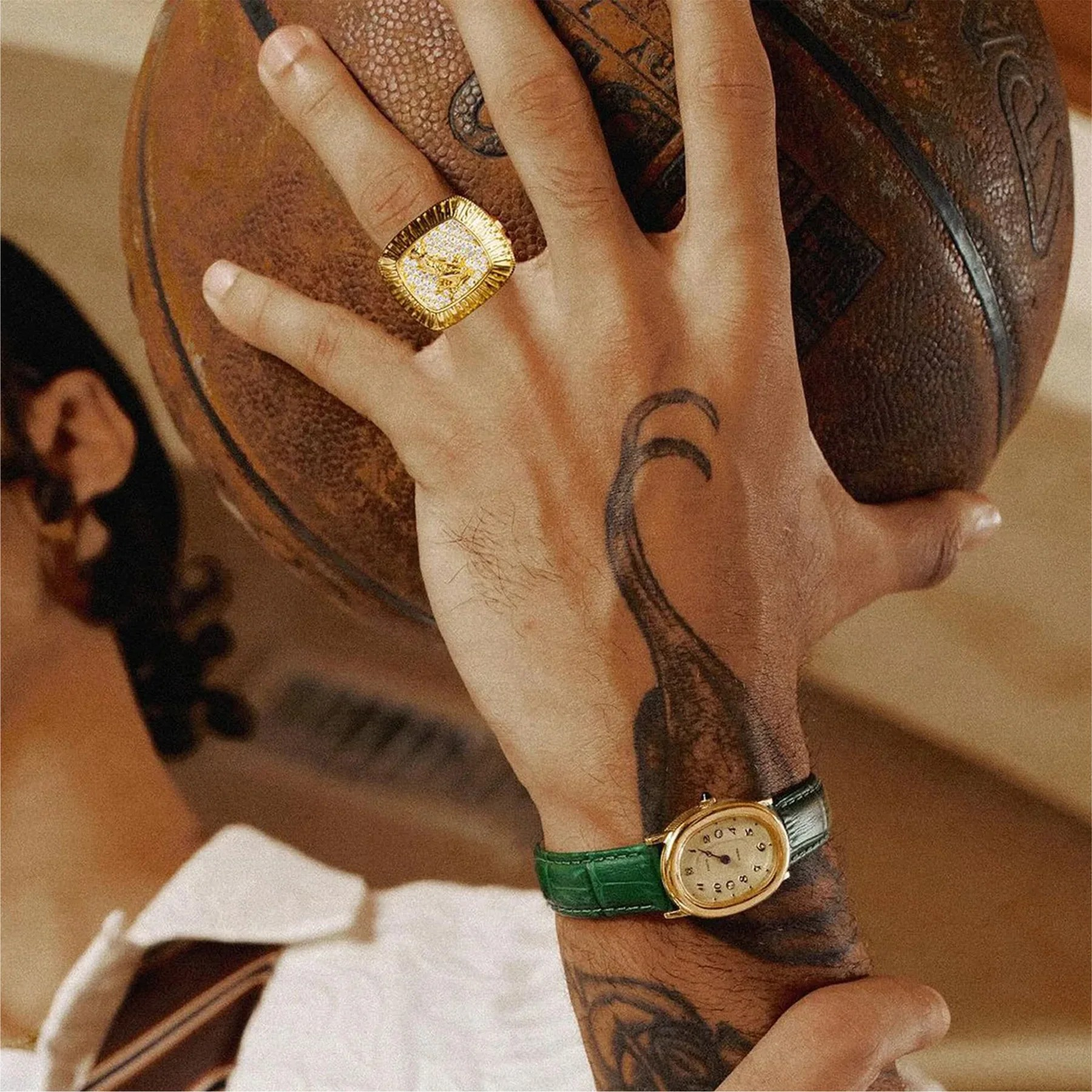 Oval Bubble Diamond Watch - Lush Green