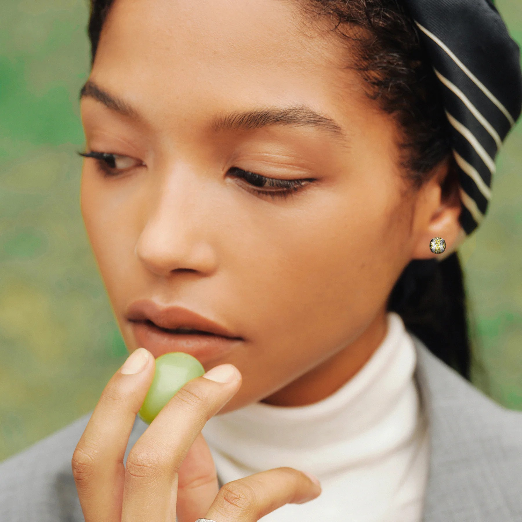 'The Tennis' Stud Earrings, Yellow Diamond Pavé