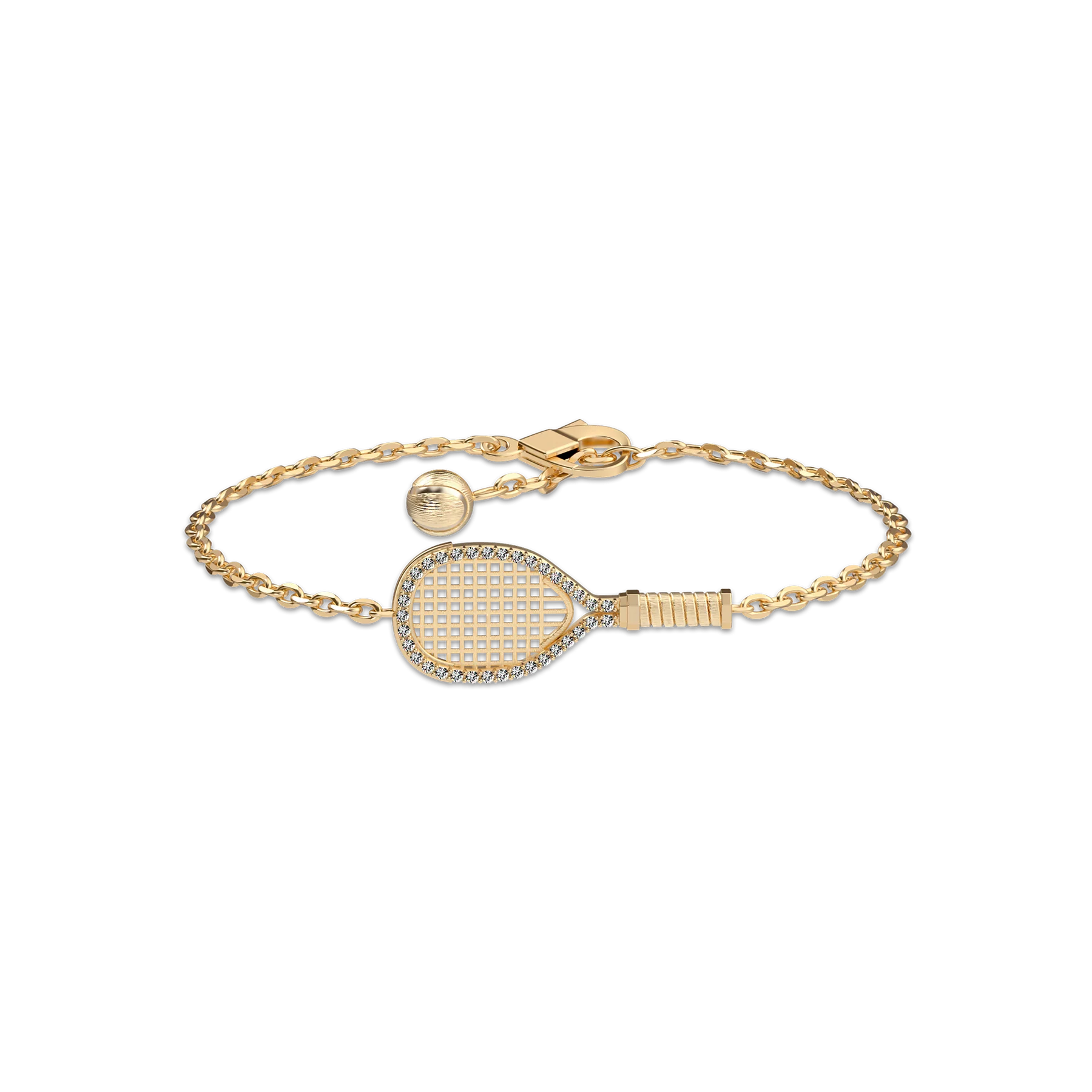'The Tennis' Bracelet, White Diamond Halo