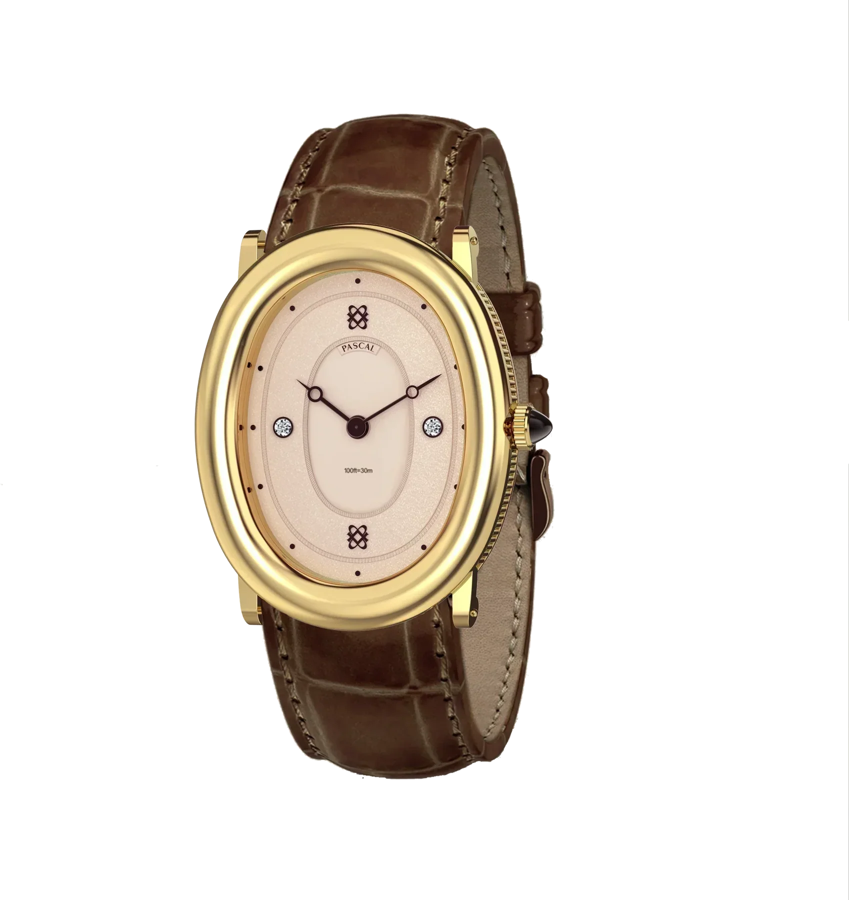 Oval Bubble Diamond Watch - Salmon Dial