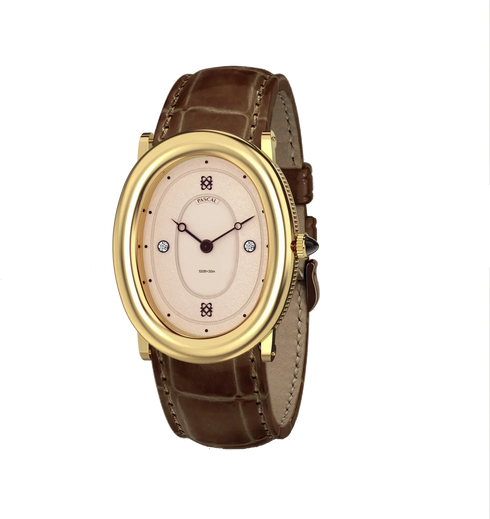 Oval Bubble Diamond Watch - Salmon Dial