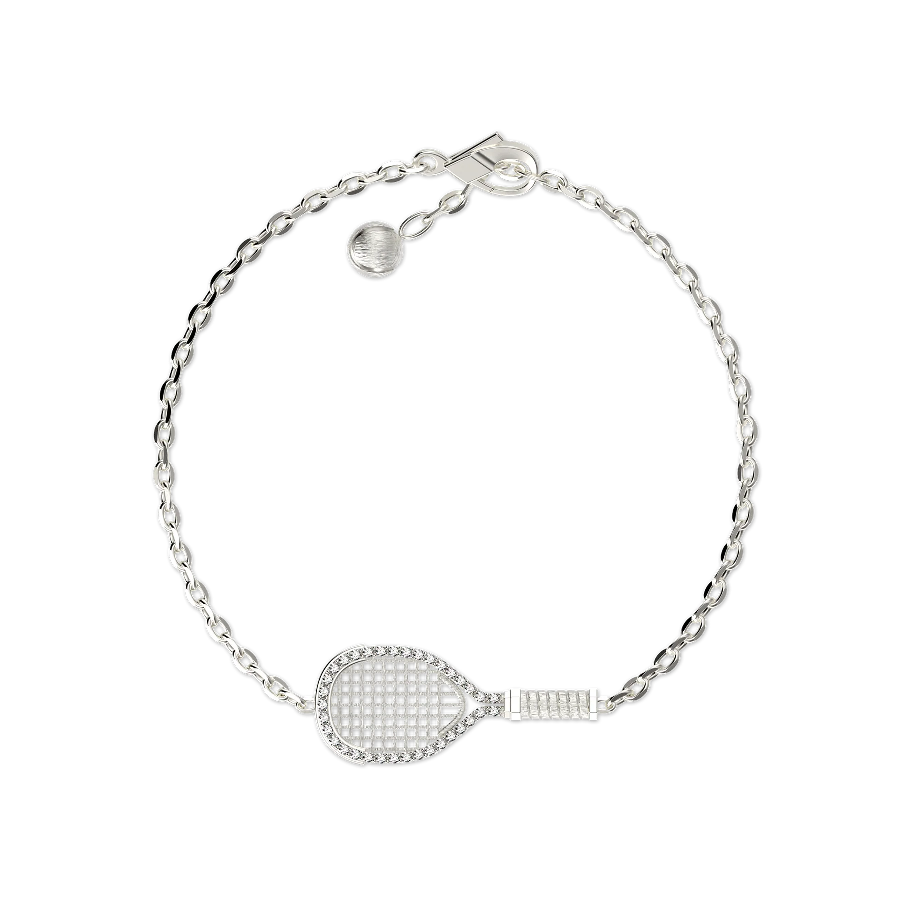 'The Tennis' Bracelet, White Diamond Halo