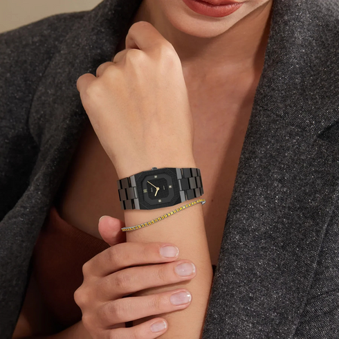 Octagonal Clou de Paris Diamond Watch - Shadow Warrior