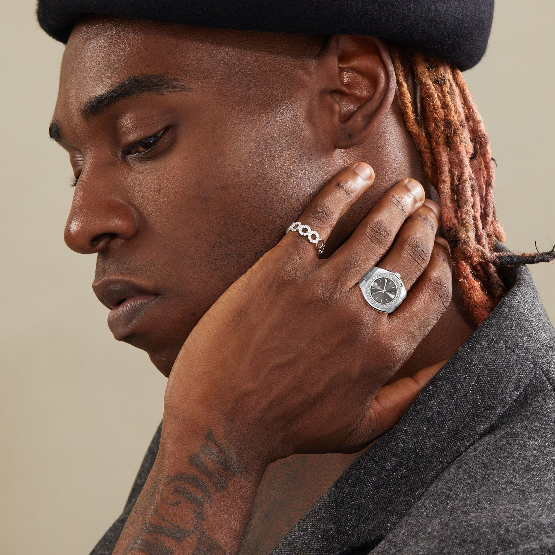 Luxe Classic Diamond Watch Ring - Silver Serenade