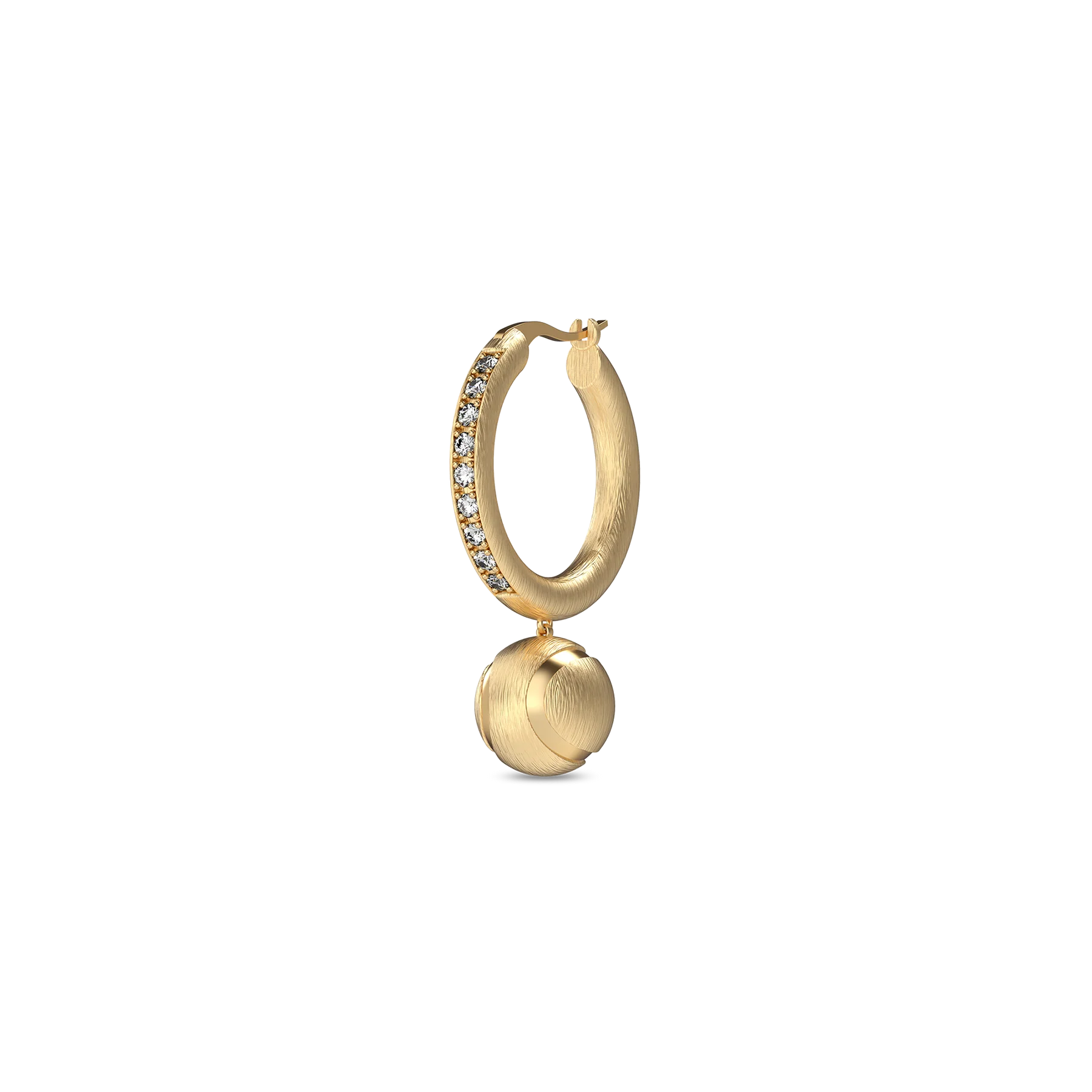 'The Tennis' Ball Hoop Earring, White Diamond Pavé
