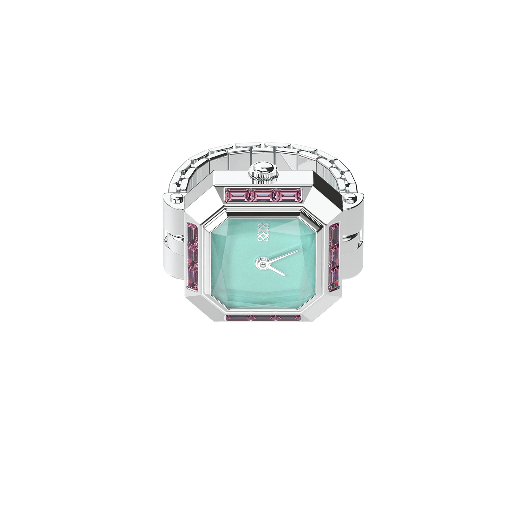 Sofia Prism Cocktail Watch Ring - Mint Chocolate
