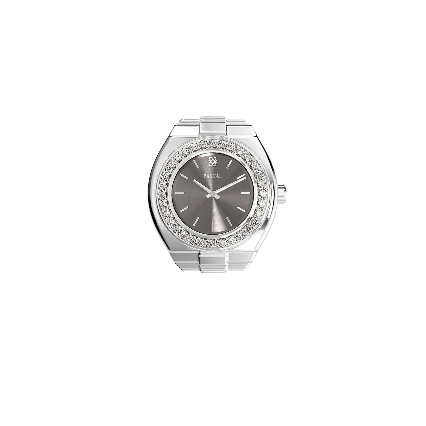 Luxe Classic Diamond Watch Ring - Silver Serenade