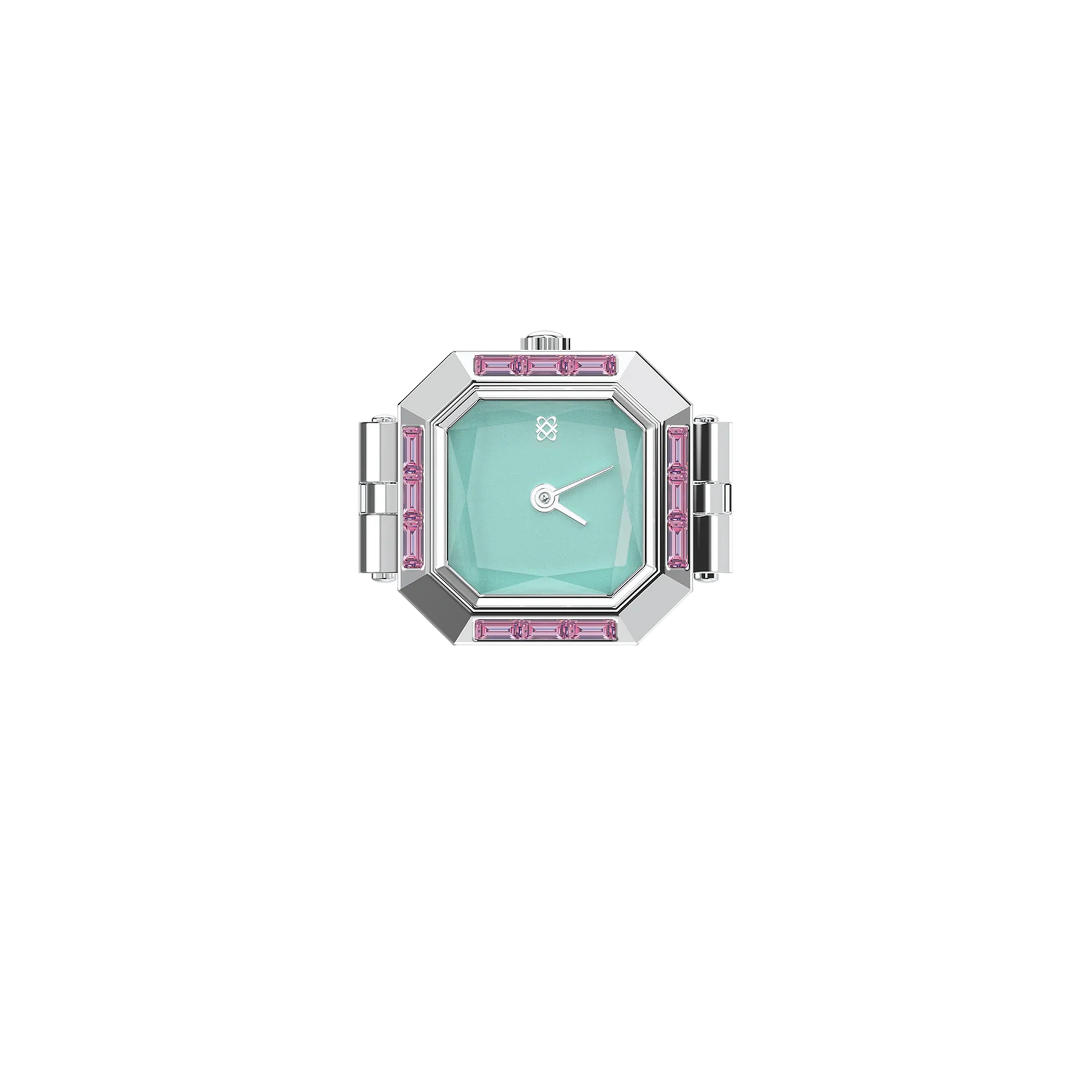 Sofia Prism Cocktail Watch Ring - Mint Chocolate