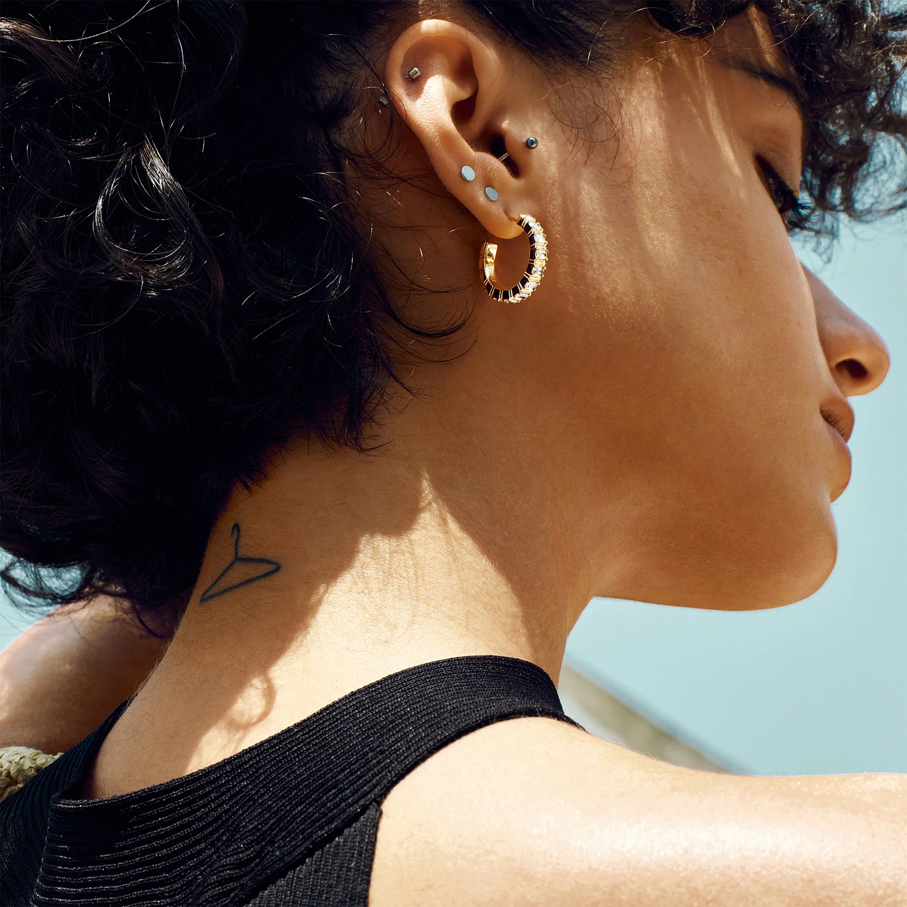 'Parthènope' Gemstone Hoop Earrings