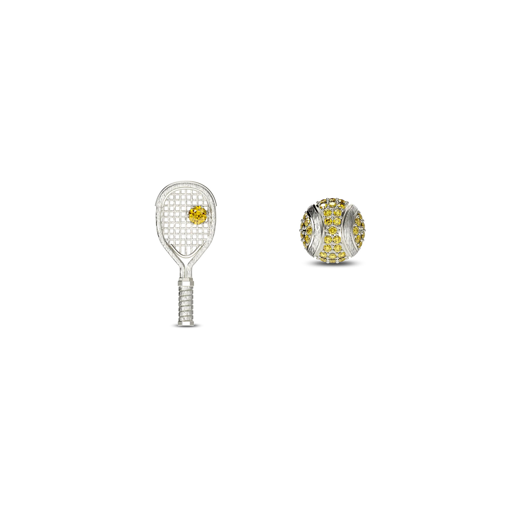 'The Tennis' Stud Earrings, Yellow Diamond Pavé