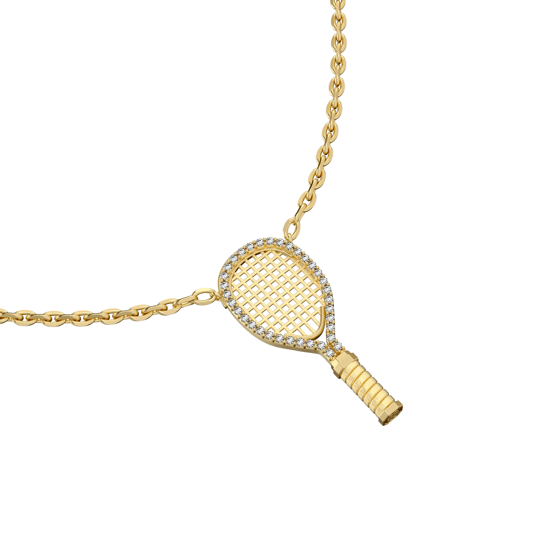 'The Tennis' Necklace, White Diamond Halo