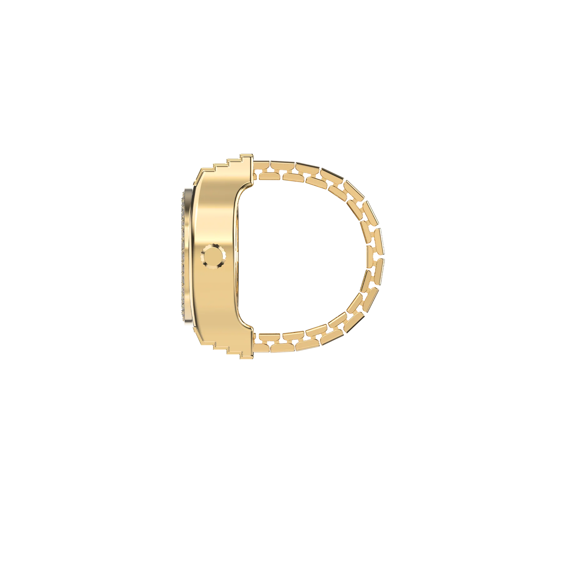 Luxe Classic Diamond Watch Ring - Checkered Mosaic