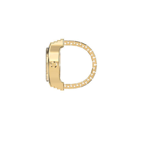 Luxe Classic Diamond Watch Ring - Checkered Mosaic