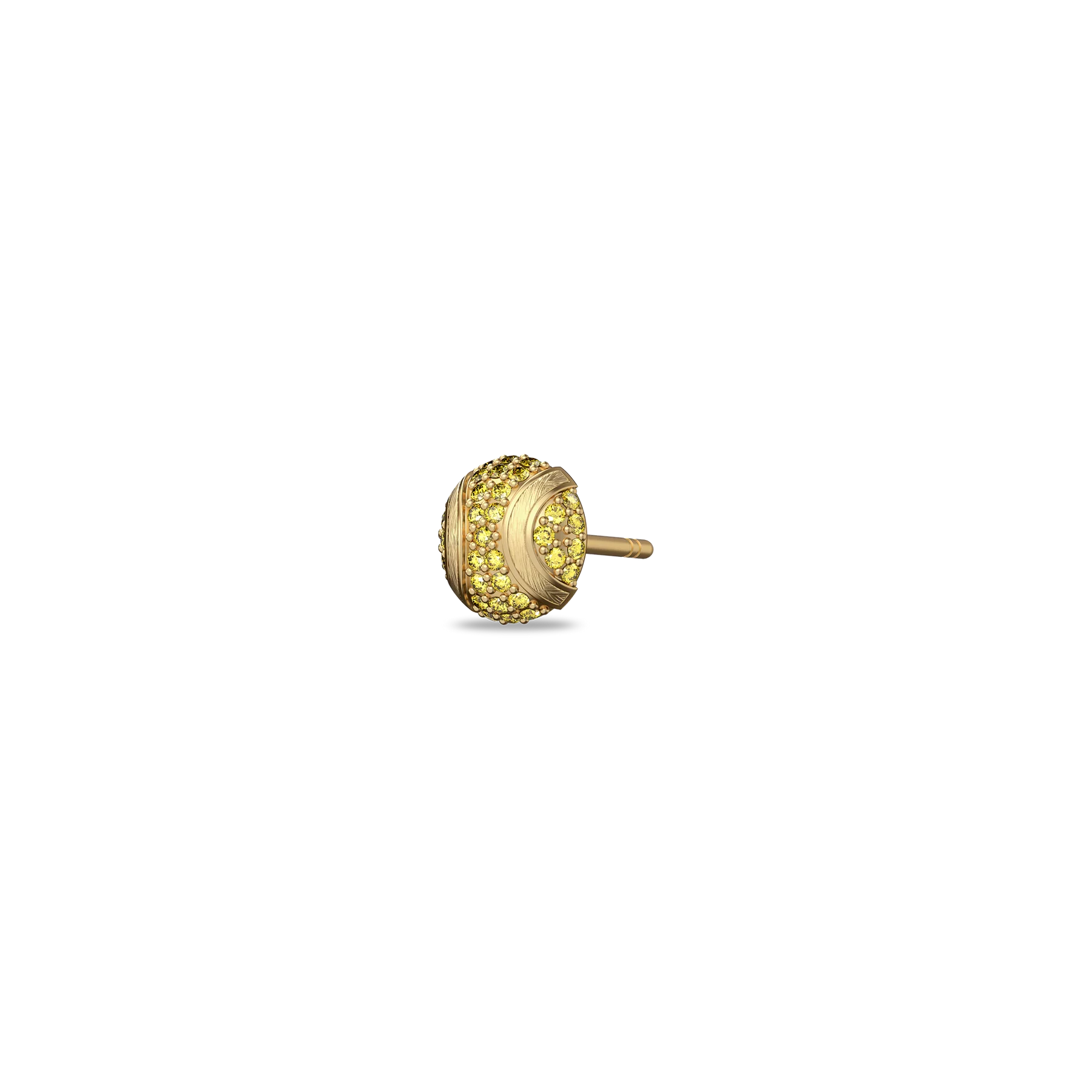 'The Tennis' Ball Stud Earring, Yellow Diamond Pavé