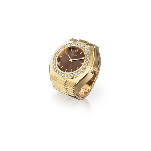 Luxe Classic Diamond Watch Ring - Cocoa