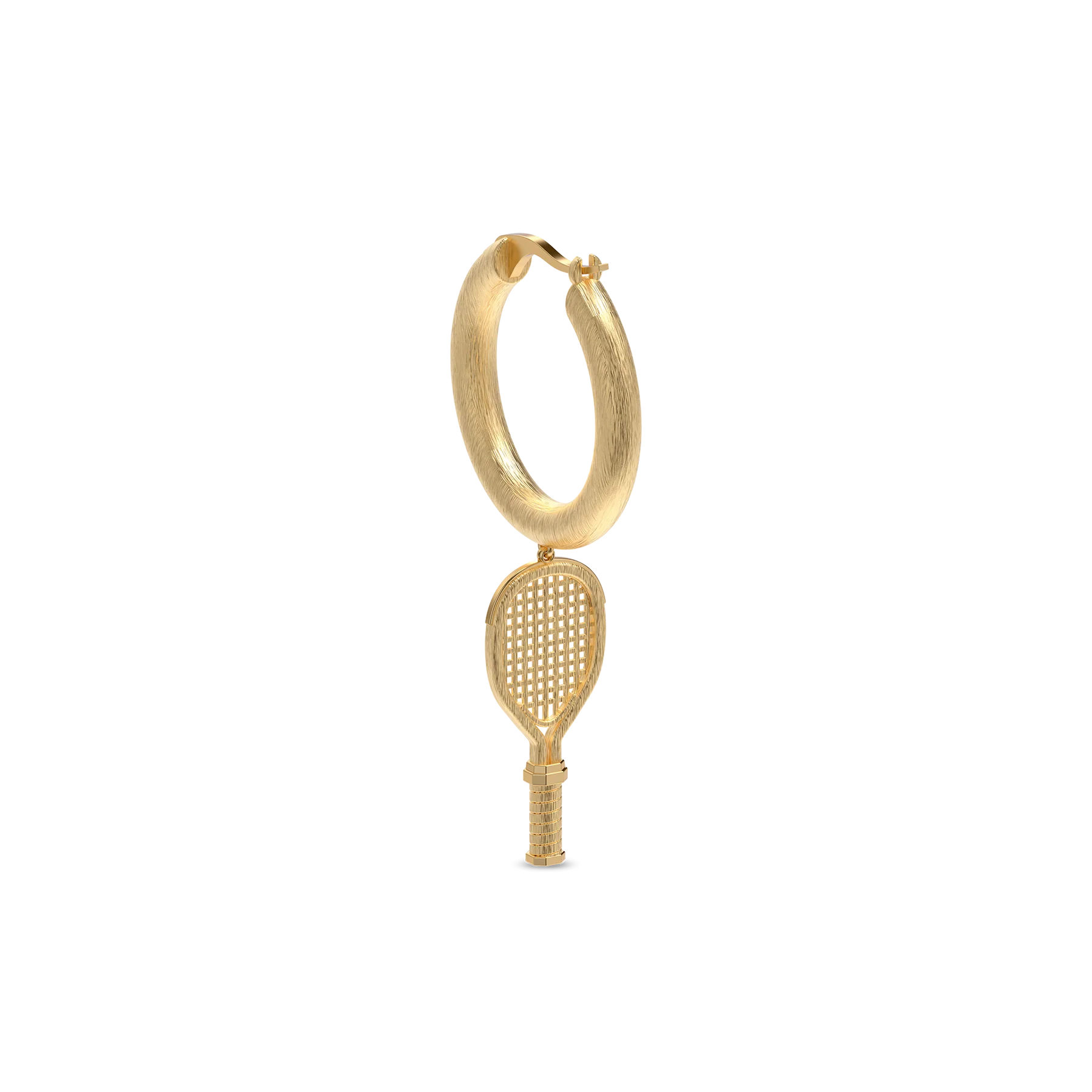 'The Tennis' Racket Hoop Earring, White Diamond