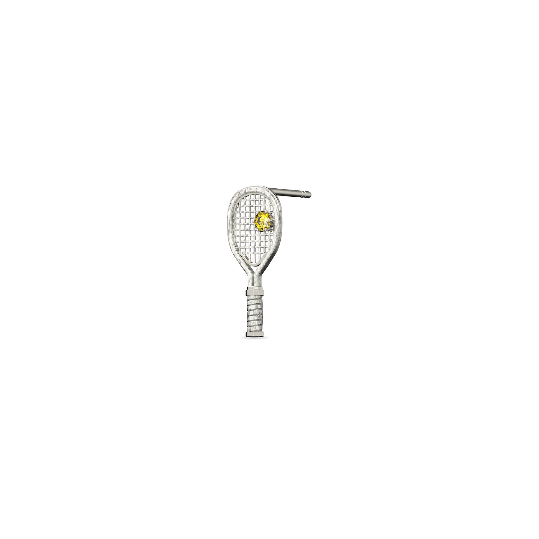 'The Tennis' Racket Stud Earring, Yellow Diamond