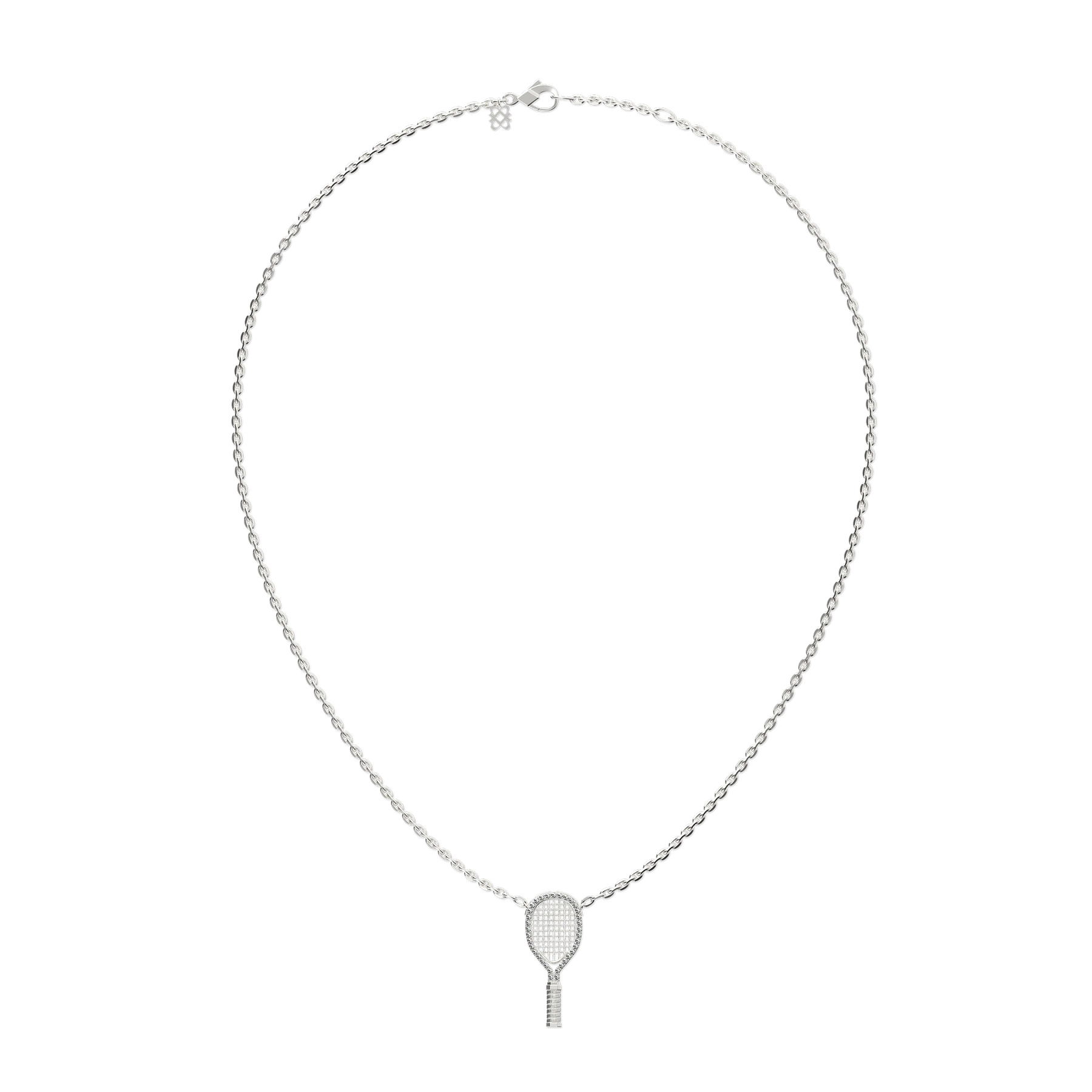 'The Tennis' Necklace, White Diamond Halo