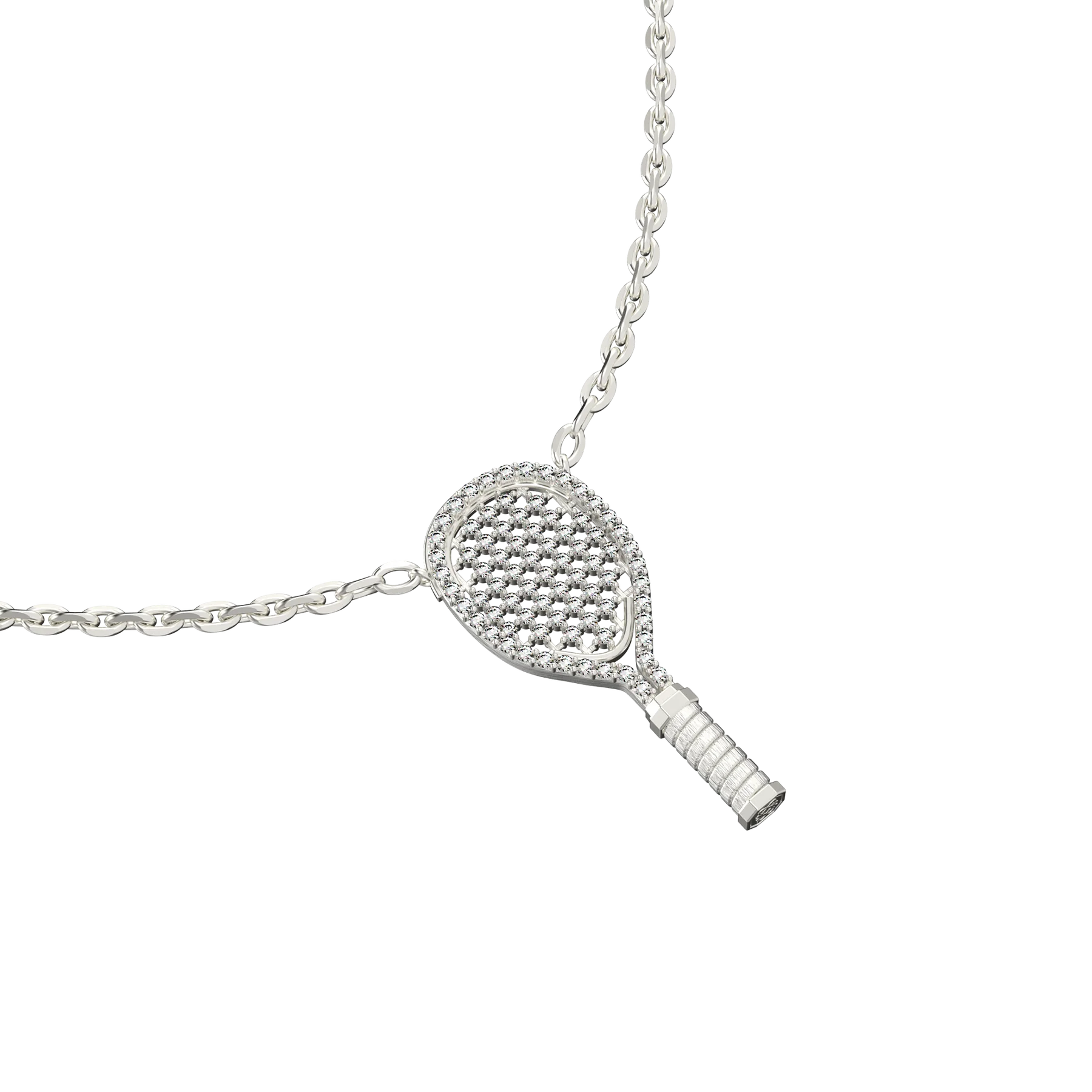 'The Tennis' Necklace, White Diamond Pavé