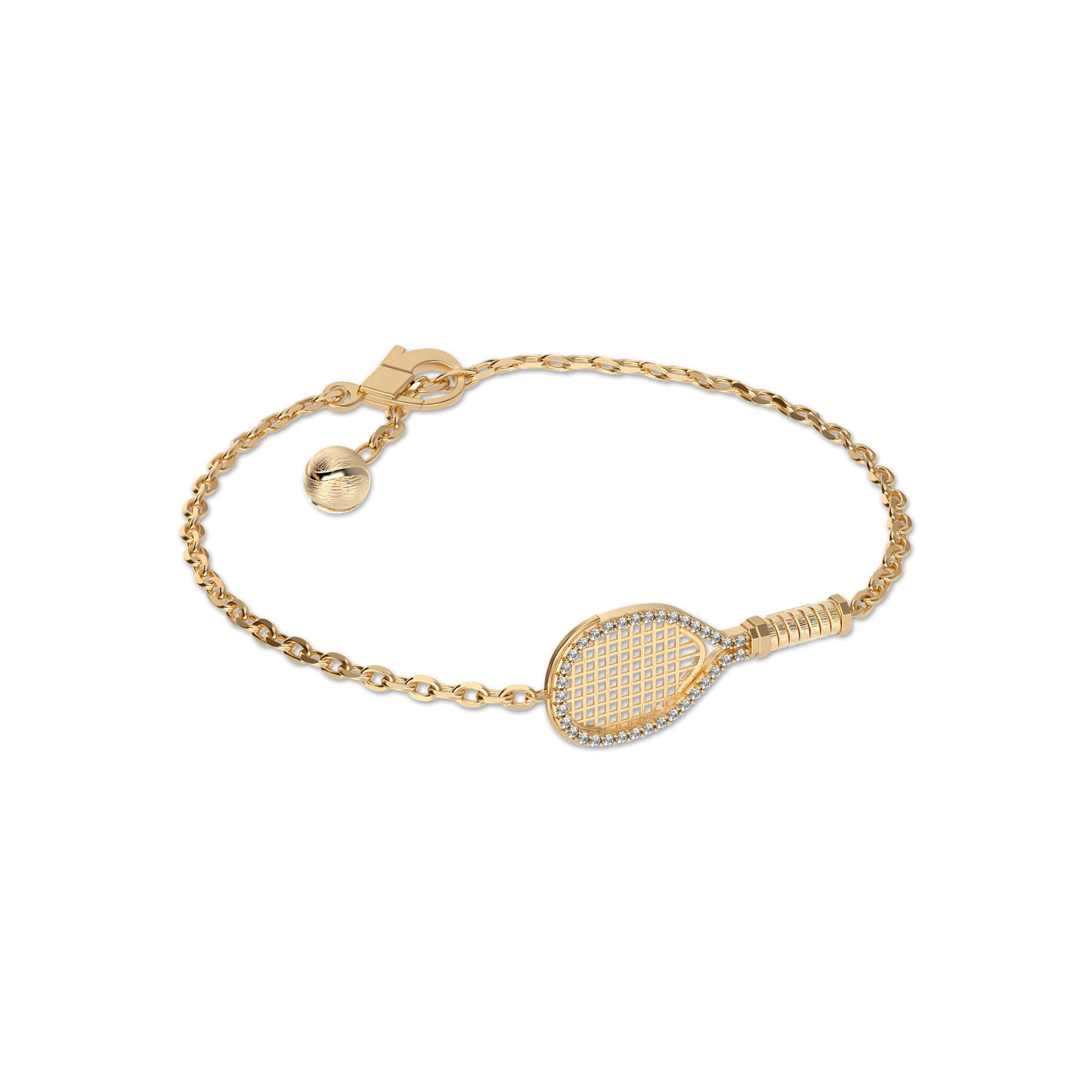 'The Tennis' Bracelet, White Diamond Halo