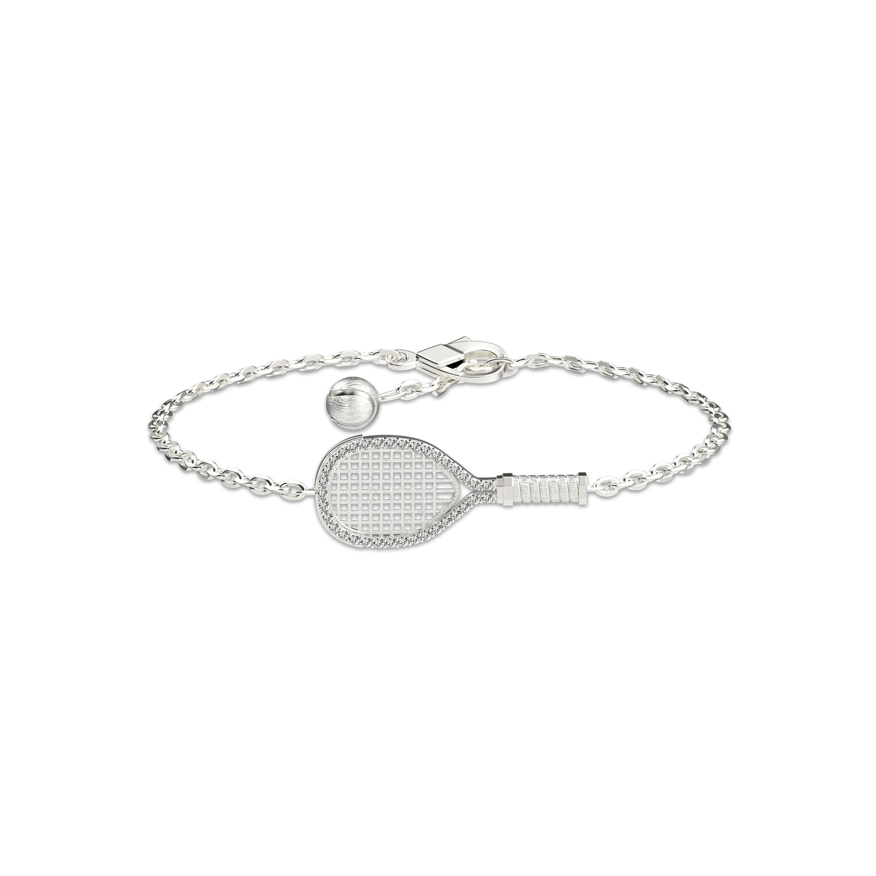 'The Tennis' Bracelet, White Diamond Halo