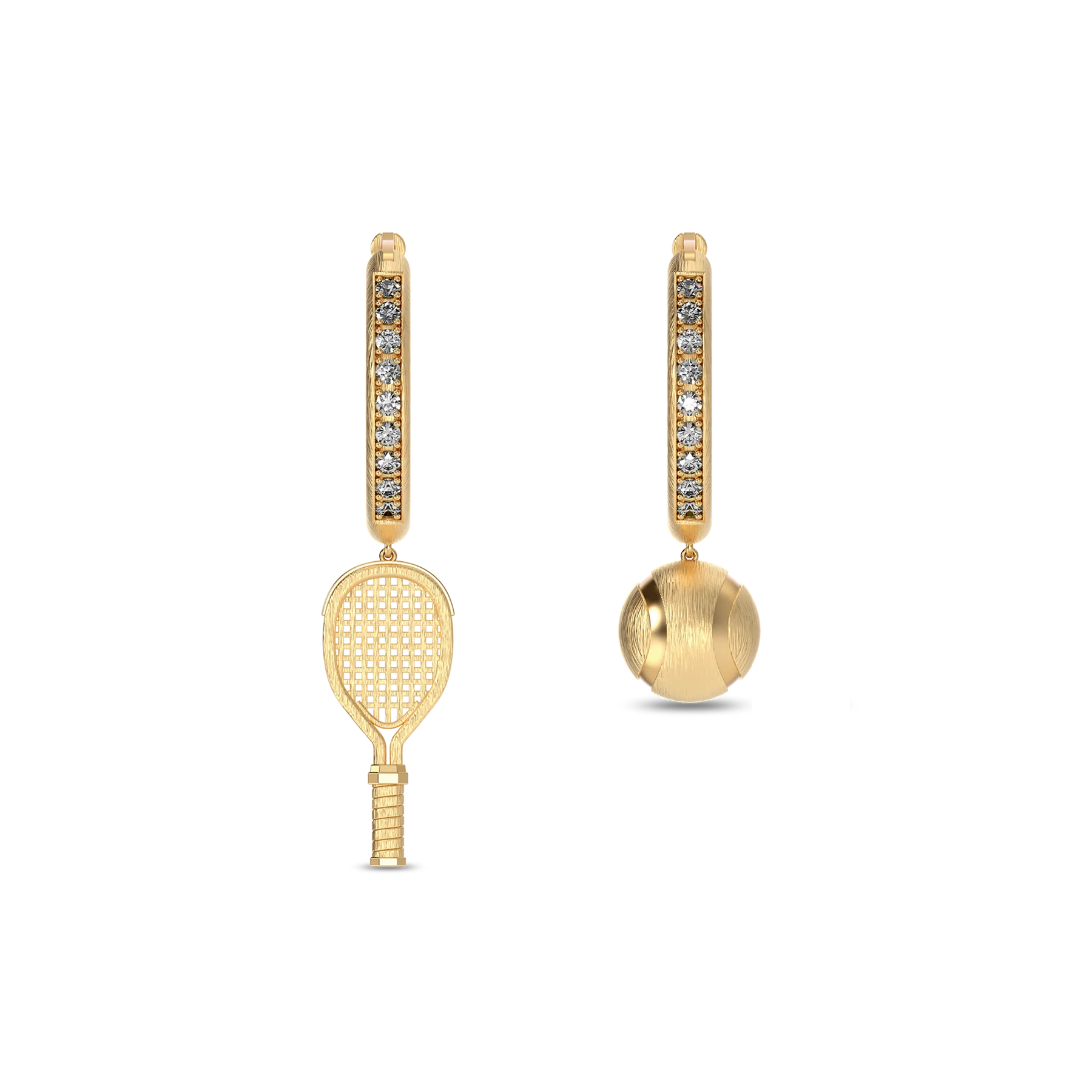 'The Tennis' Hoop Earrings, White Diamond