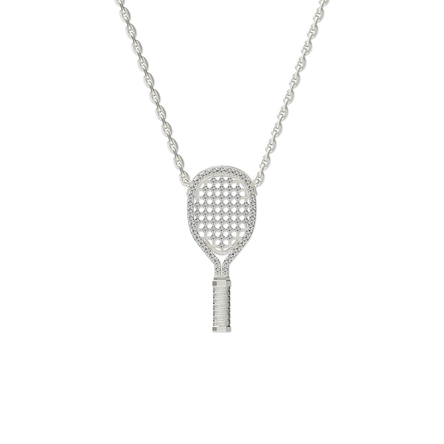 'The Tennis' Necklace, White Diamond Pavé
